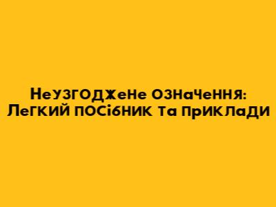 Неузгоджене означення: Легкий посібник та приклади