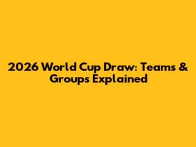 2026 World Cup Draw: Teams & Groups Explained
