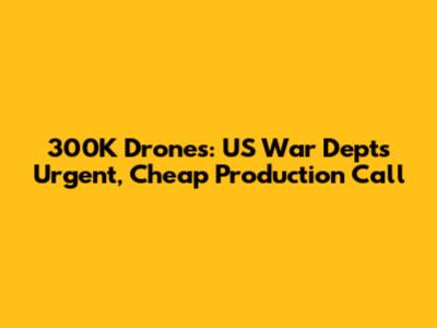 300K Drones: US War Dept's Urgent, Cheap Production Call