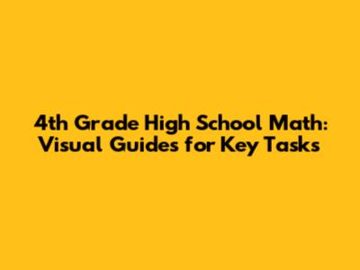4th Grade High School Math: Visual Guides for Key Tasks