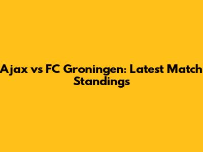 Ajax vs FC Groningen: Latest Match Standings