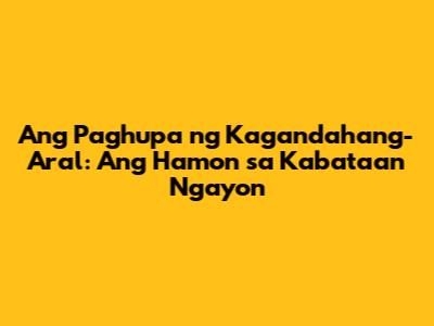 Ang Paghupa ng Kagandahang-Aral: Ang Hamon sa Kabataan Ngayon