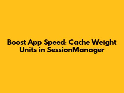 Boost App Speed: Cache Weight Units in SessionManager