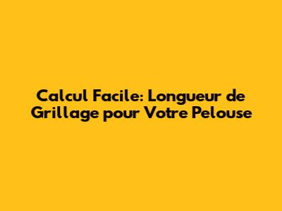 Calcul Facile: Longueur de Grillage pour Votre Pelouse