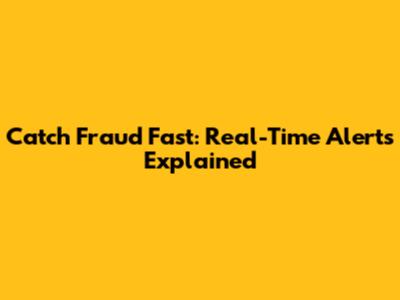 Catch Fraud Fast: Real-Time Alerts Explained