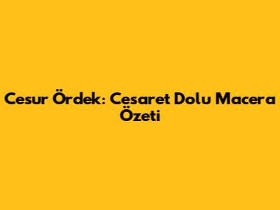 Cesur Ördek: Cesaret Dolu Macera Özeti