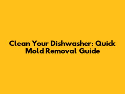 Clean Your Dishwasher: Quick Mold Removal Guide