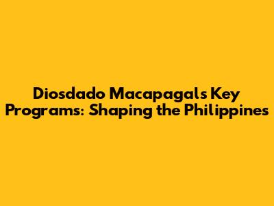Diosdado Macapagal's Key Programs: Shaping the Philippines