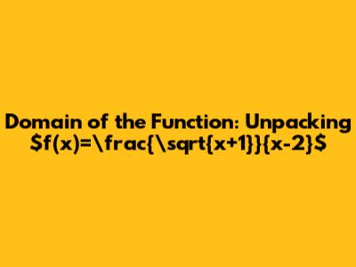 Domain of the Function: Unpacking $f(x)=\frac{\sqrt{x+1}}{x-2}$