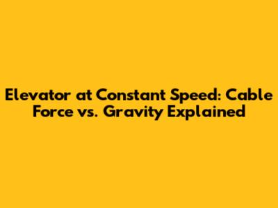 Elevator at Constant Speed: Cable Force vs. Gravity Explained
