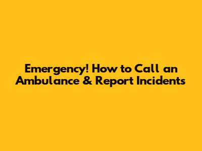 Emergency! How to Call an Ambulance & Report Incidents
