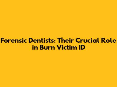 Forensic Dentists: Their Crucial Role in Burn Victim ID