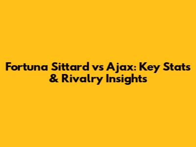 Fortuna Sittard vs Ajax: Key Stats & Rivalry Insights