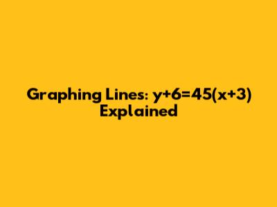 Graphing Lines: y+6=45(x+3) Explained