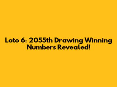 Loto 6: 2055th Drawing Winning Numbers Revealed!