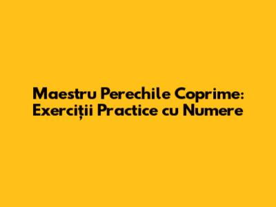 Maestru Perechile Coprime: Exerciții Practice cu Numere