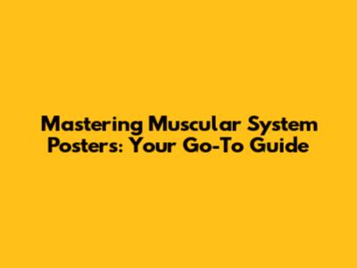 Mastering Muscular System Posters: Your Go-To Guide