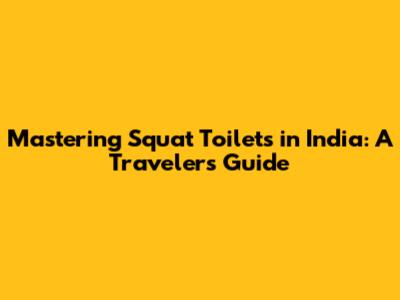 Mastering Squat Toilets in India: A Traveler's Guide