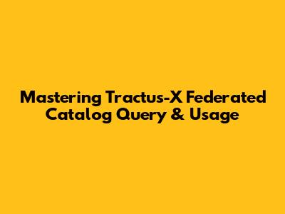 Mastering Tractus-X Federated Catalog Query & Usage