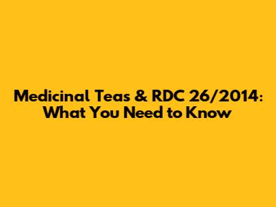 Medicinal Teas & RDC 26/2014: What You Need to Know