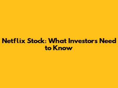 Netflix Stock: What Investors Need to Know