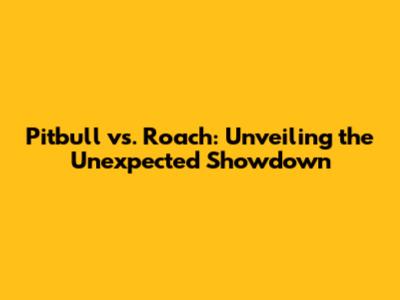 Pitbull vs. Roach: Unveiling the Unexpected Showdown
