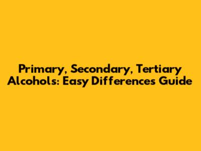 Primary, Secondary, Tertiary Alcohols: Easy Differences Guide