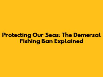 Protecting Our Seas: The Demersal Fishing Ban Explained