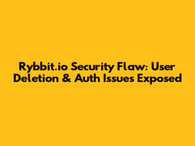 Rybbit.io Security Flaw: User Deletion & Auth Issues Exposed