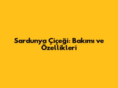 Sardunya Çiçeği: Bakımı ve Özellikleri
