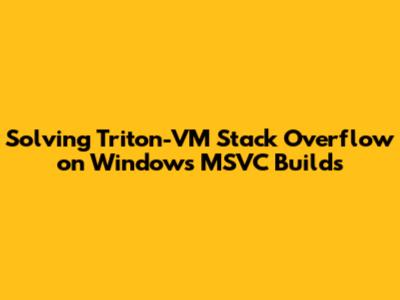 Solving Triton-VM Stack Overflow on Windows MSVC Builds