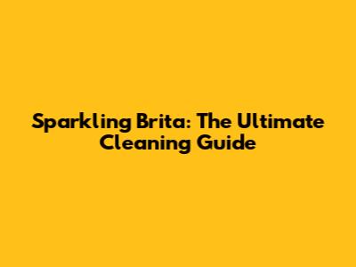 Sparkling Brita: The Ultimate Cleaning Guide