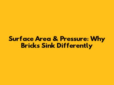 Surface Area & Pressure: Why Bricks Sink Differently