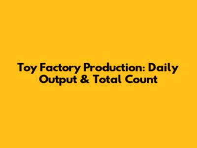 Toy Factory Production: Daily Output & Total Count