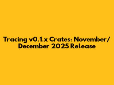 Tracing v0.1.x Crates: November/December 2025 Release