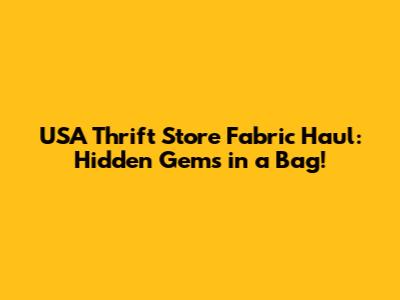USA Thrift Store Fabric Haul: Hidden Gems in a Bag!