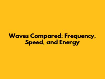 Waves Compared: Frequency, Speed, and Energy