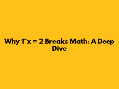 Why `1^x = 2` Breaks Math: A Deep Dive