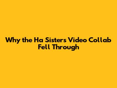 Why the Ha Sisters' Video Collab Fell Through