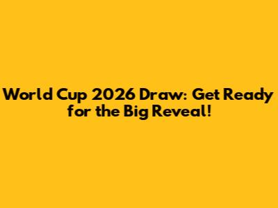World Cup 2026 Draw: Get Ready for the Big Reveal!